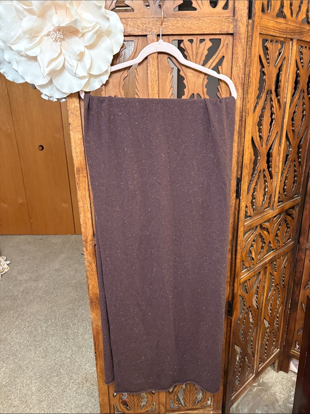 Garnet Hill Brown 💯 % Cashmere Knit Wrap